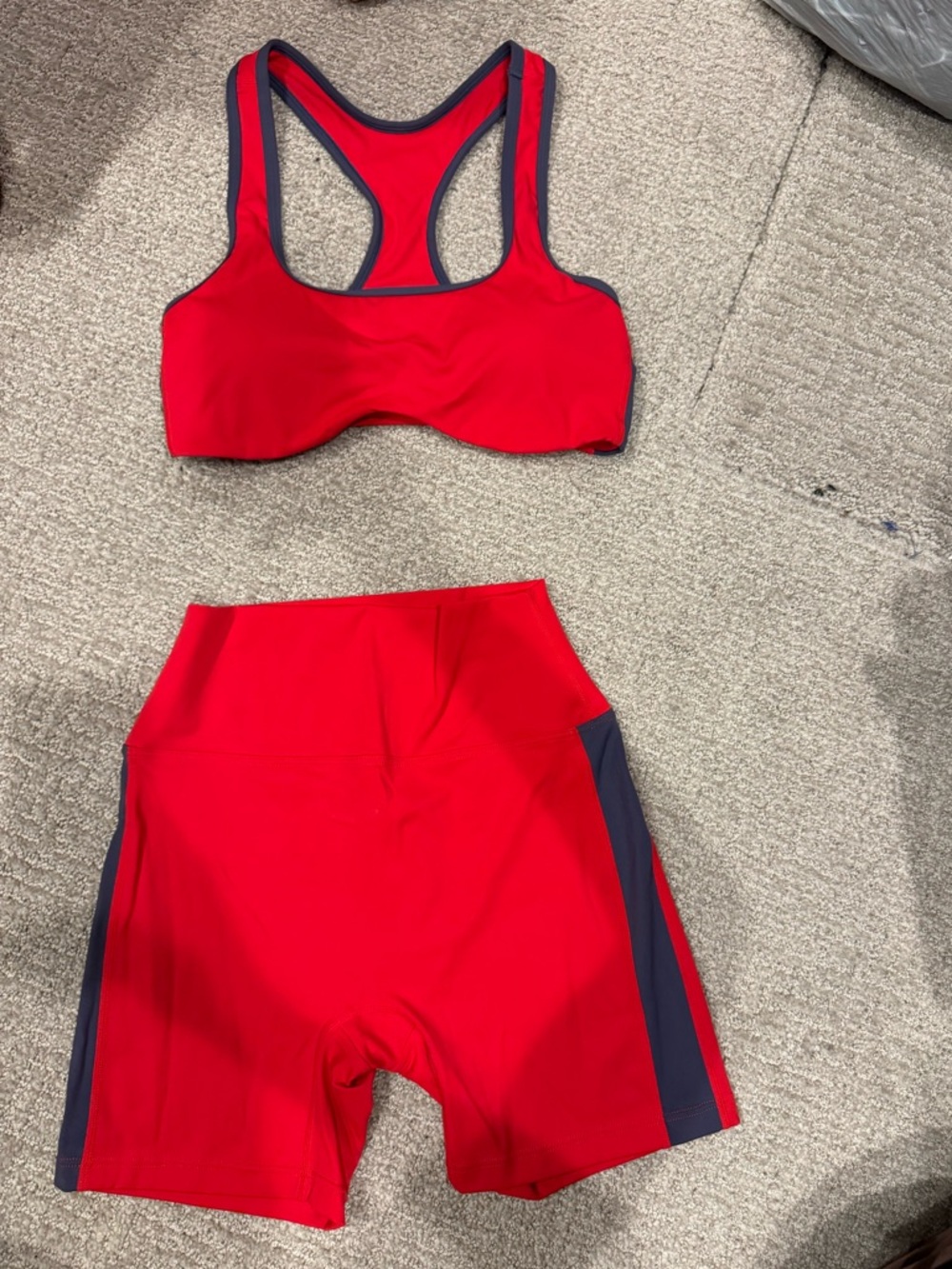 Milkstain activewear tank, sports bra and shorts